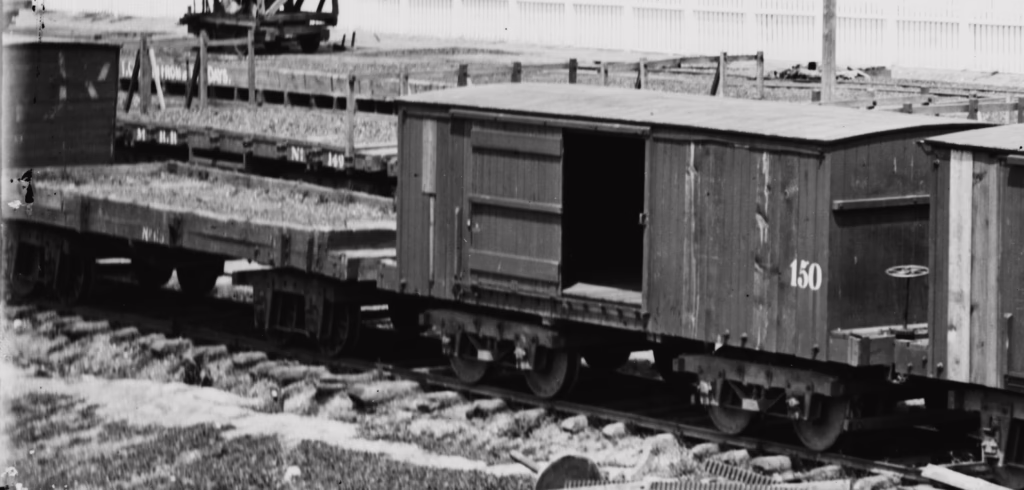 early flatcar and boxcar