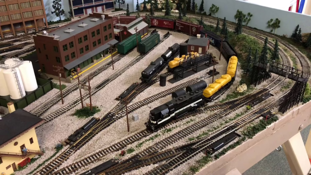 model railroad with turnouts