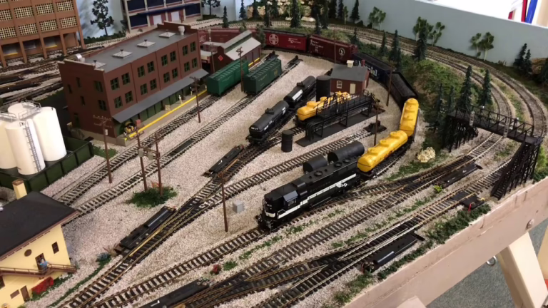 model railroad with turnouts